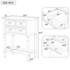 Slim Solid Wood Console Table with Multi-Storage Drawers - 4 of 4