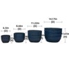 VisioGear 4 Pieces Ceramic Flowerpot, Modern Planter for Patio, Garden or Windowsills, Antique Blue, 14.2"*14.2"*11.5" - 3 of 4