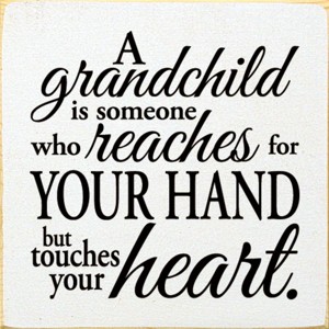 Slickblue Heartfelt Grandchild Wood Sign – Rustic 7x7 Knotty Pine with Hanging Slot or Shelf Display Option - 1 of 3