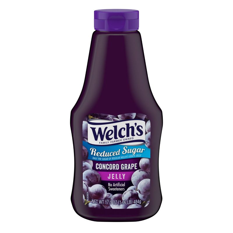 Welch&#39;s Reduced Sugar Squeezable Concord Grape Jelly - 17.1oz, 1 of 5
