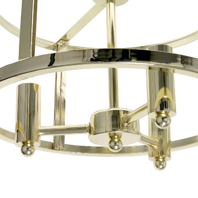 Vintage Gold 13'' Glass Semi-Flushmount Ceiling Light with Iron Accents