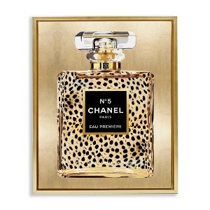 Stupell Industries Cheetah Pattern Perfume Black Framed Floater Canvas Wall Art - 1 of 4