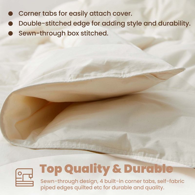 Peace Nest Lightweight Organic Cotton Down Comforter Duvet Insert, 3 of 9