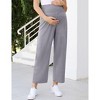 Coolmee Womens Maternity Pants Wide Leg Smocked High Waisted Palazzo Pants Casual Lounge Trousers - 2 of 4