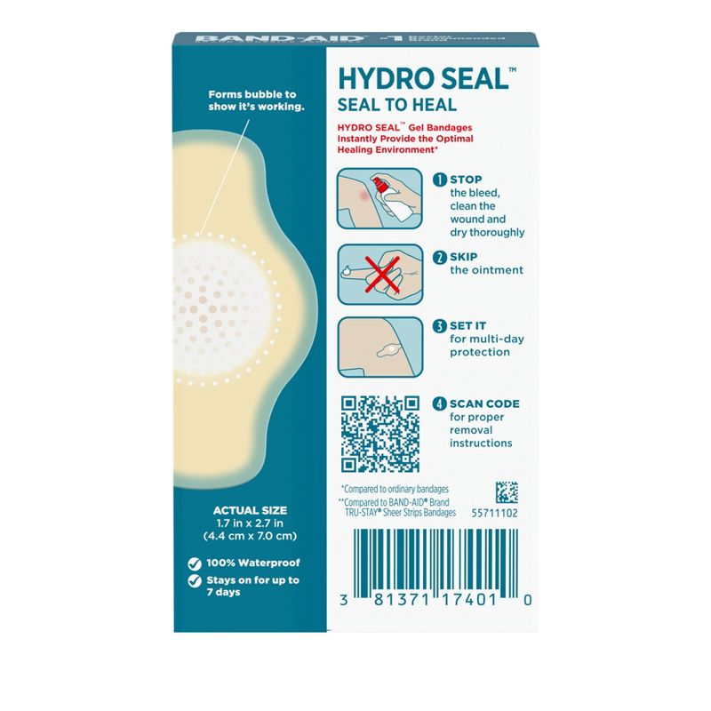 Band-Aid Brand Hydro Seal Large All Purpose Adhesive Bandages- 6ct, 3 of 10