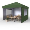 10x10 Pop Up Canopy with Removable 4 Sidewalls - Easy Up Camping Tent with One Button Push Setup for Deck, Garden, Sports, Beach, Party - 2 of 4