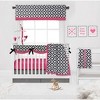 Bacati - Love Black/Fuschia set of 2 Small Side Crib Rail Guard Covers - 4 of 4