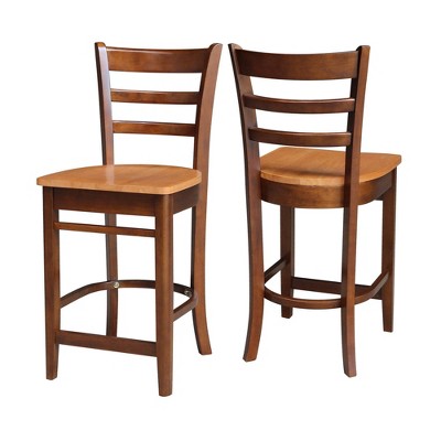 Emily 41'' Solid Wood White Ladder Back Counter Stool