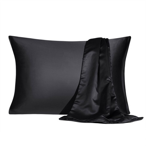 2 Packs Standard Size Zippered Silky Satin Pillowcases Pillow Cases ...