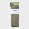Men's 2pk Casual Crew Socks - Goodfellow & Co™ Olive Green 6-12 - 2 of 3
