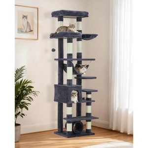 Large Cat Tree for Big Cats, Multi-Level Cat Tower for Indoor Cats, Scratching Post,Condo,Platforms,Cat Tunnel,Hammock,Feeding Station,Pet Play House - 1 of 4