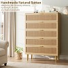 Rattan 5 Drawer Dressers for Bedroom, Tall Dresser with Deep Drawers - 4 of 4