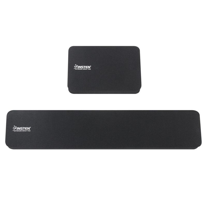 Insten Mouse & Keyboard Wrist Rest Pad, Anti-Slip Ergonomic Palm Cushion Support for Comfortable Typing and Pain Relief, Black, 13.8x2.8 & 5.5x3.7 in, 1 of 7