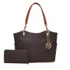 MKF Collection Savannah M Logo Printed Vegan Leather Women’s Tote and Wristlet Wallet by Mia K- 2 pieces - 2 of 4