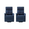 Set of 2 Gina Mid-century Power Remote Recliner with Metal Base  | ARTFUL LIVING DESIGN - 2 of 4