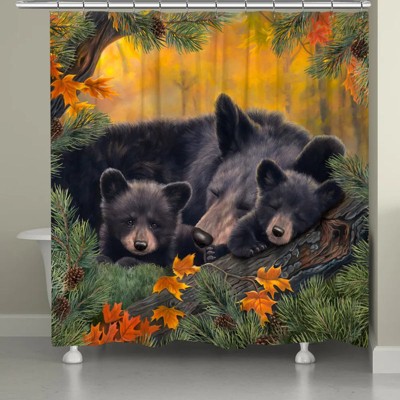 Laural Home Warm Cozy Bears Shower Curtain