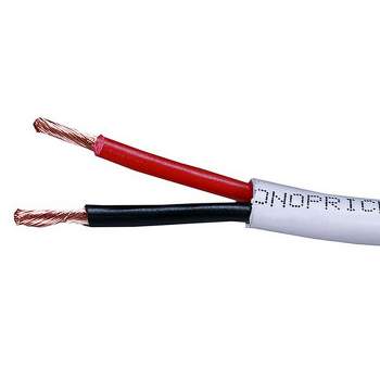 Monoprice Speaker Wire, CL2 Rated, 2-Conductor, 18AWG, 50ft, White