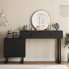 Whizmax Vanity Desk with Mirror and Lights, Small Makeup Vanity with 5 Drawers for Bedroom, Modern Makeup Vanity Organizer with 3 Color Lights - 3 of 4