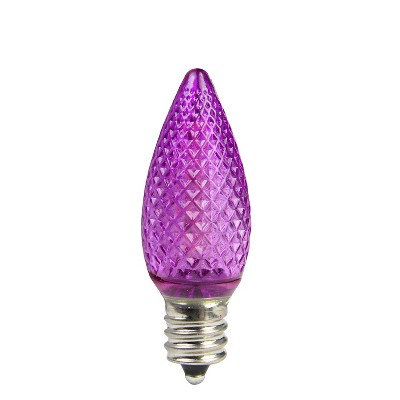Northlight Faceted Transparent LED C7 Christmas Replacement Bulbs - Purple - Pack of 4