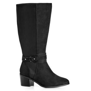 Women's Wide Fit Helen Tall Boot - Black | AVENUE