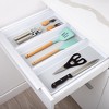 Smart Design Plastic Drawer Organizer - Set of 2 - 16 x 6.75 Inch - Non-Slip Lining and Feet - BPA Free - White and Gray - 2 of 4