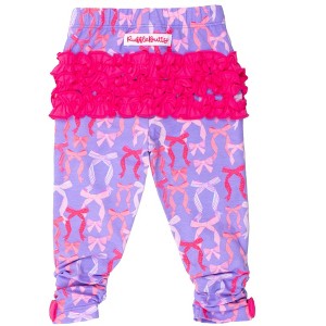 RuffleButts Toddler Girls Ruched Bow Leggings - 1 of 3