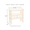 Signature Design by Ashley Abbonto Side Table Warm Brown: Solid Acacia, Dual Drawers, Open Shelf - 4 of 4
