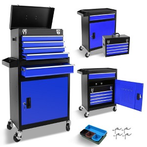 Gulches 2-in-1 Rolling Tool Chest with 5 Drawers, Detachable Tool Box, Secure Locking System, Lockable Wheels, Heavy-Duty Steel - 1 of 4