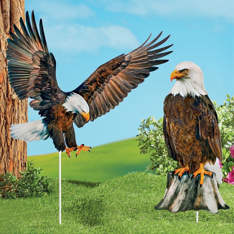 Collections Etc Bald Eagle Yard Stakes - Set of 2, 2 of 3