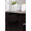 Hodedah Kitchen Island Cabinet Drawer Storage with Large Spice and Towel Rack with Wheels, Chocolate - 3 of 4