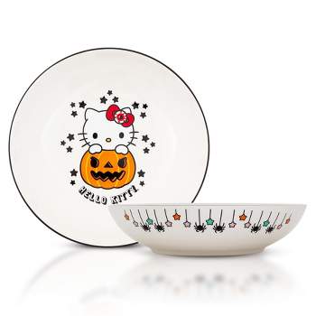 Silver Buffalo Sanrio Hello Kitty Pumpkin Boo 9-Inch Ceramic Coupe Dinner Bowl