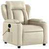 vidaXL Cream Leather Recliner Chair, 6-Point Vibration Massage, Adjustable Backrest & Footrest - 4 of 4