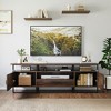 TV Stand for 75 Inch TV, Mid Century Modern Entertainment Center with Storage, Industrial Media Console Cabinet for Living Room, Rustic Brown - 2 of 4