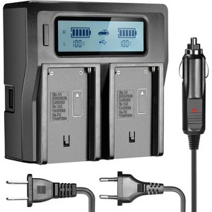 Neewer Dual-Channel LCD Display Battery Charger with 3 Plug(US Plug,EU Plug,Car Adapter) for Sony NP-F550 - 1 of 4