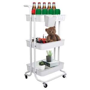3 Tier Rolling Utility Cart Movable Storage Organizer - 1 of 4