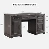 SinCiDo 58" Farmhouse Executive Desk, Embossed Texture Computer Desk with Drawers & Cabinet, Writing Table for Home Office - 2 of 4