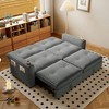 Resenkos 2-in-1 Velvet Convertible Sofa Bed Loveseat with 600lb Capacity and Handles - - 3 of 4