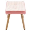 Small Foot Stool Ottoman, Wooden Step Stool with Soft Cushion, Sofa Footrest Extra Seating with Non-Slip Pad for Living Room Entryway Office - 4 of 4