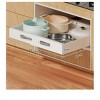 White- Expandable Pull Out Cabinet Organizer,17"Deep Carbon Steel Kitchen Storage Shelf Basket Drawer Slide Out Organizer For Cupboard Home Office C - 3 of 4