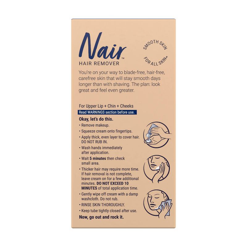 Nair Moisturizing Facial Hair Removal Cream with Sweet Almond Oil - 2.0oz, 3 of 10