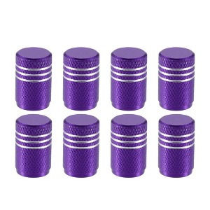 Unique Bargains Car Bike Round Tire Valve Stem Cap with Rubber Seal Wheel Rims Covers 8 Pcs - 1 of 4