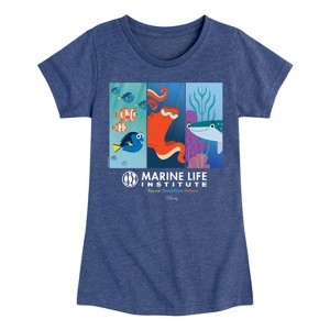 Girls' - Disney - Marine Life Institute Fitted Short Sleeve Graphic T-Shirt - 1 of 4