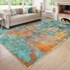 Lahome Modern Abstract Washable Area Rug-Soft Carpet for Living Room, Bedroom, or Office - 2 of 4