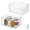 iDesign Stackable Open-Front Bin with Handles, Set of 2, Clear, Made in USA - 2 of 4