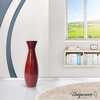 Uniquewise 24" Tapered Cylindrical Tall Bamboo Floor Vase with Flared Trumpet Top Decorative Accent for Dried Flowers Pampas Grass and Branches - 4 of 4