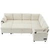 Merax Versatile U-Shaped Sectional Sofa with Pull-Out Bed, Storage Compartments, Built-in Power Sockets & Cup Holders - 2 of 4
