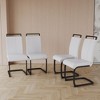 CENGHU Modern Dining Chairs Set of 4, Upholstered PU Faux Leather Side Chair with C-shaped Tube Plating Black Metal Legs, Guest Office Chair - 2 of 4