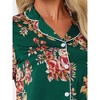 cheibear Women's Summer Short Sleeves Button Down Shirt with Shorts Pajamas Sets - 4 of 4