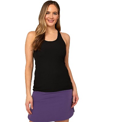 32 Degrees Women's Soft Rib Racerback Bra Tank Top - Black - X-Small