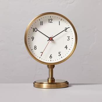 Brass Pedestal Table Clock Antique Finish - Hearth & Hand™ with Magnolia